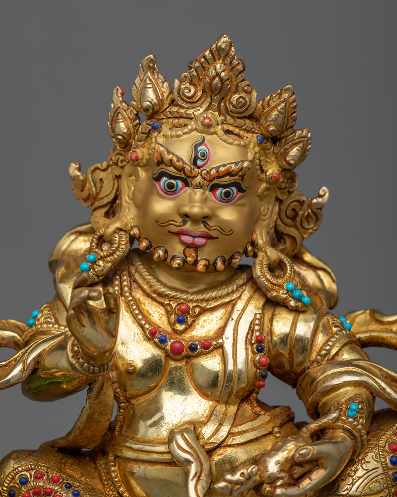 Discover the Radiance of Wealth Deity Namtoshe | Gold Gilded Namtoshe Statue