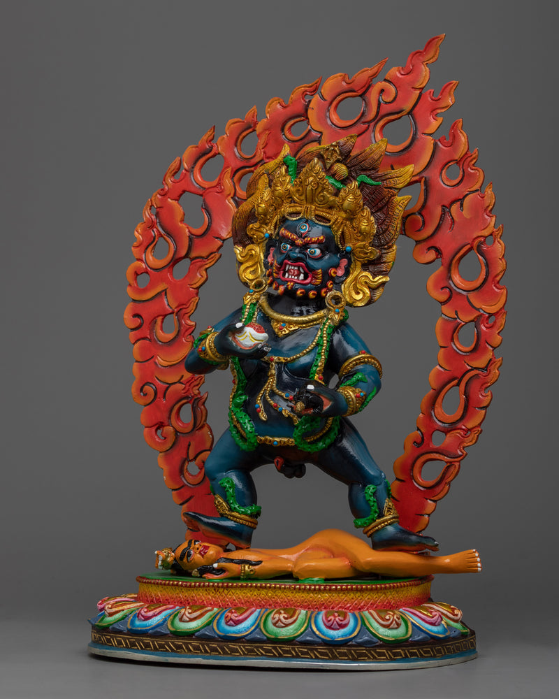 Black Dzambhala Practice for Wealth and Prosperity | Himalayan Acrylic Painted Statue