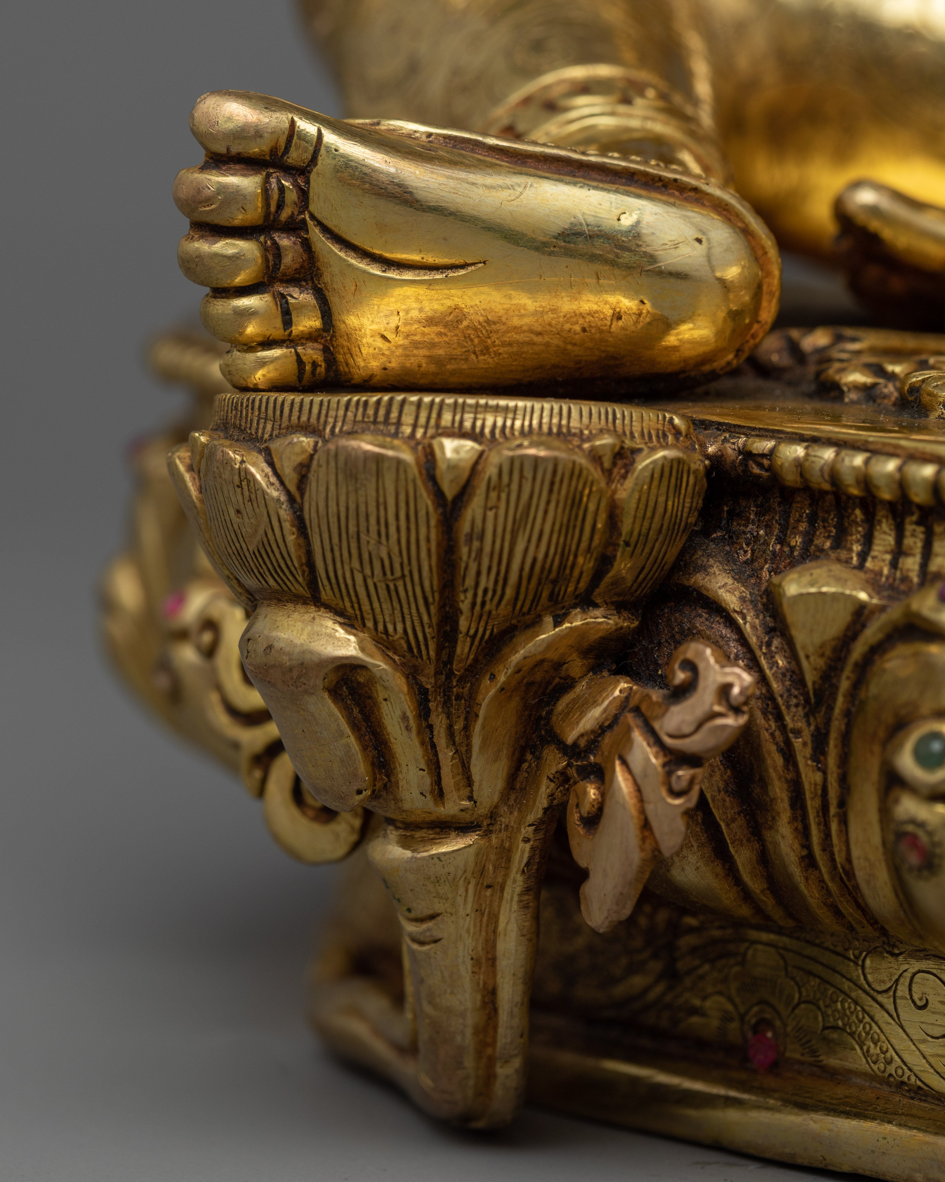 Compassion and Enlightenment with Green Tara Symbolism | Gold Gilded Tara Statue