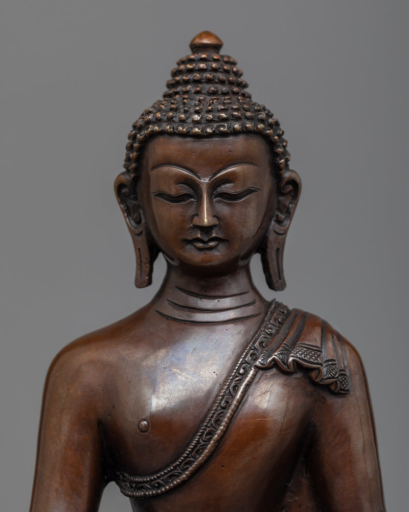 Namo Amitabha Buddha Mantra Copper Statue | Buddha of Compassion and Knowledge