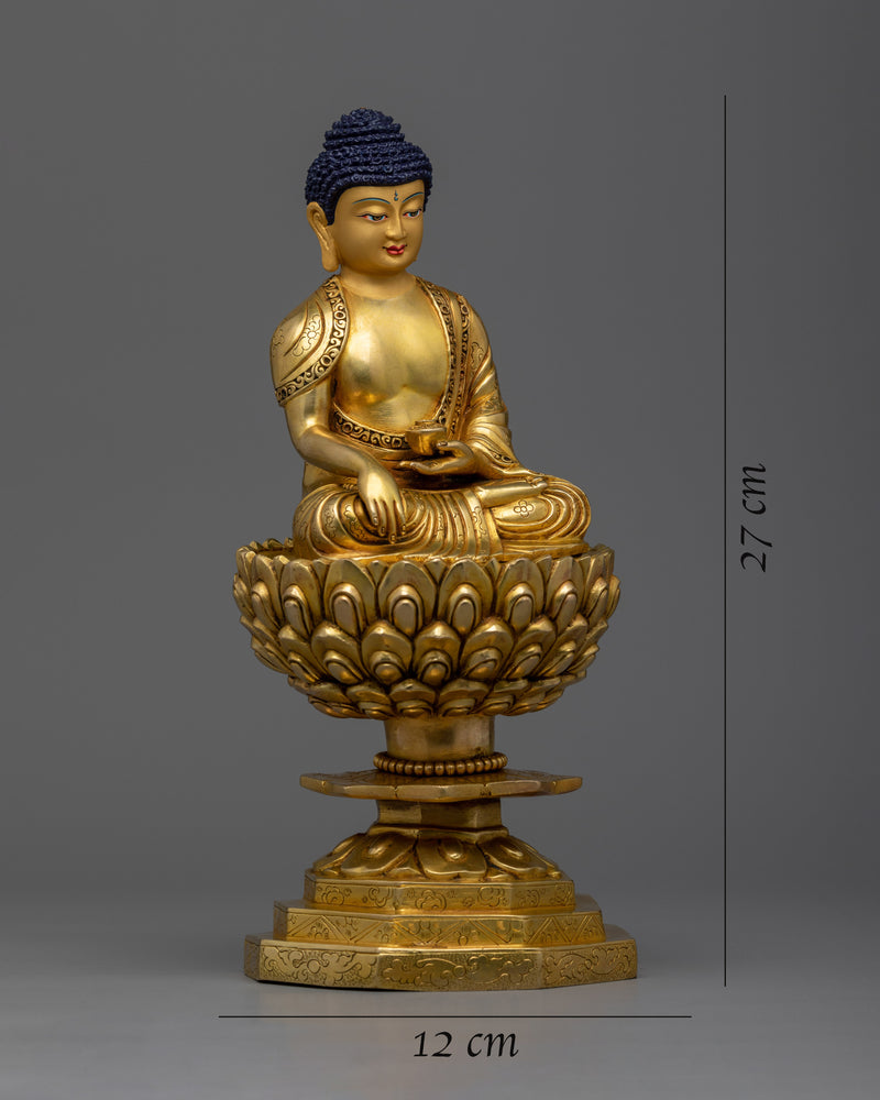 Immerse in Tranquility with Tathagata Statue | Shakyamuni Buddha on Lotus Sculpture