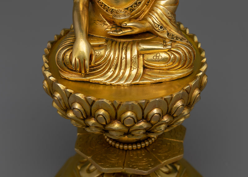 Immerse in Tranquility with Tathagata Statue | Shakyamuni Buddha on Lotus Sculpture