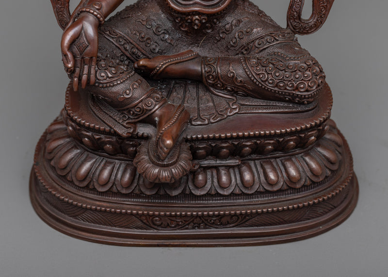 Swift Enlightenment with our Syamatara Statue | Green Tara Oxidized Copper Sculpture