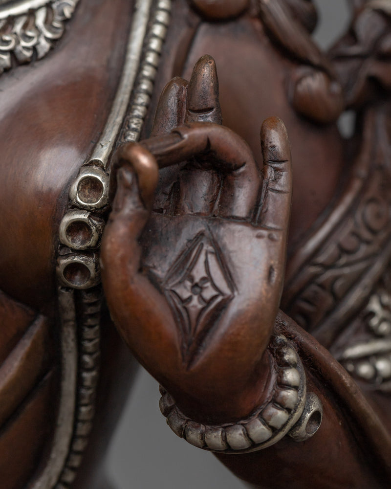 Experience Serene Compassion with our Dolkar Statue | Nepalese Green Tara Artwork