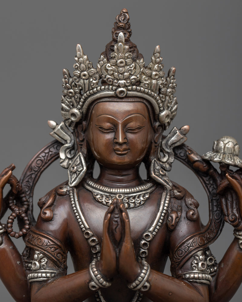 Avalokiteshvara Lord of who Witnesses Cries of the Ignoranct | Unearth Serenity with our Statue