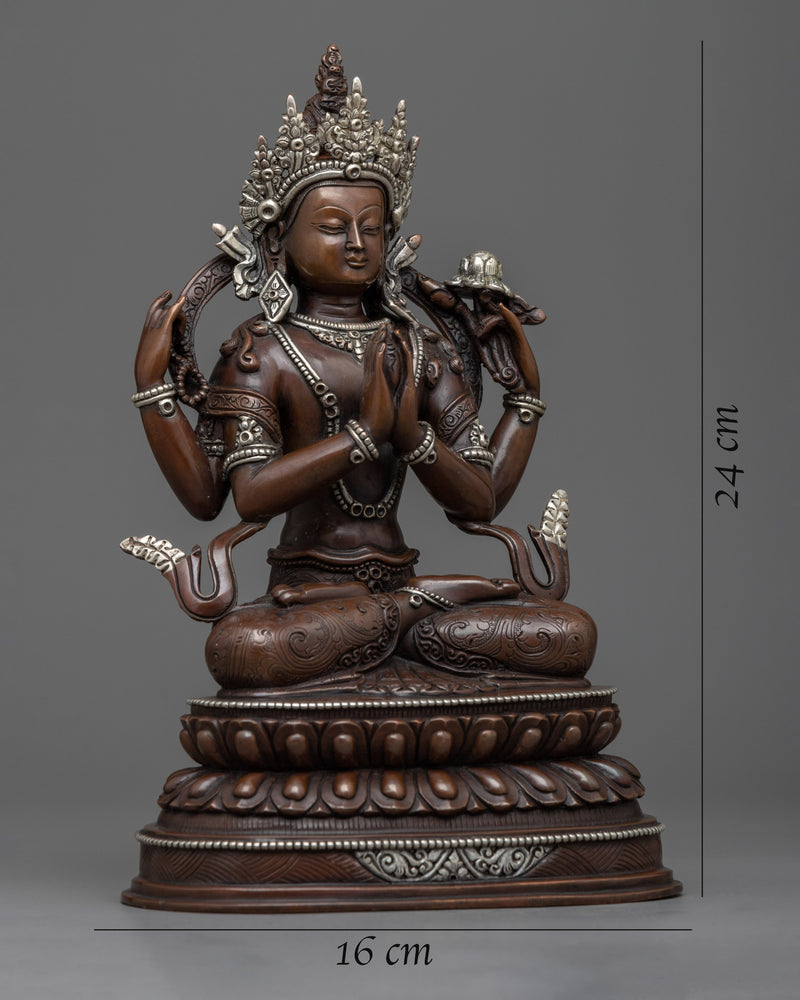 Avalokiteshvara Lord of who Witnesses Cries of the Ignoranct | Unearth Serenity with our Statue