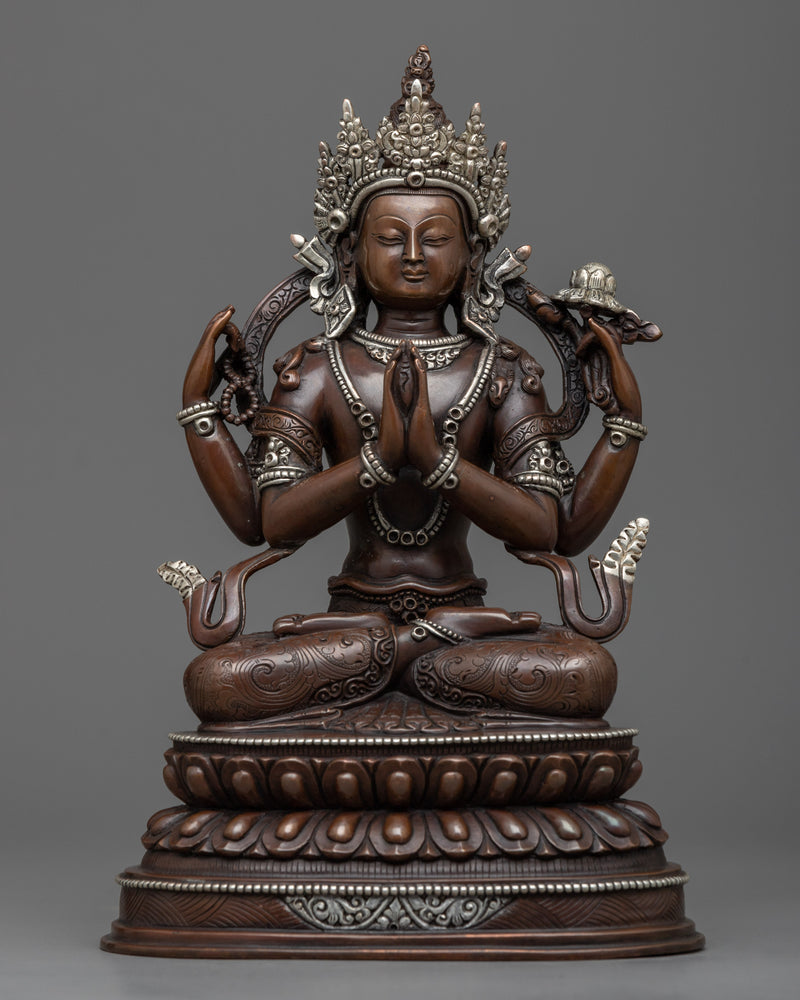 Essence of Enlightenment with Our Five Bodhisattvas Statue Set | Copper Buddhist Sculpture