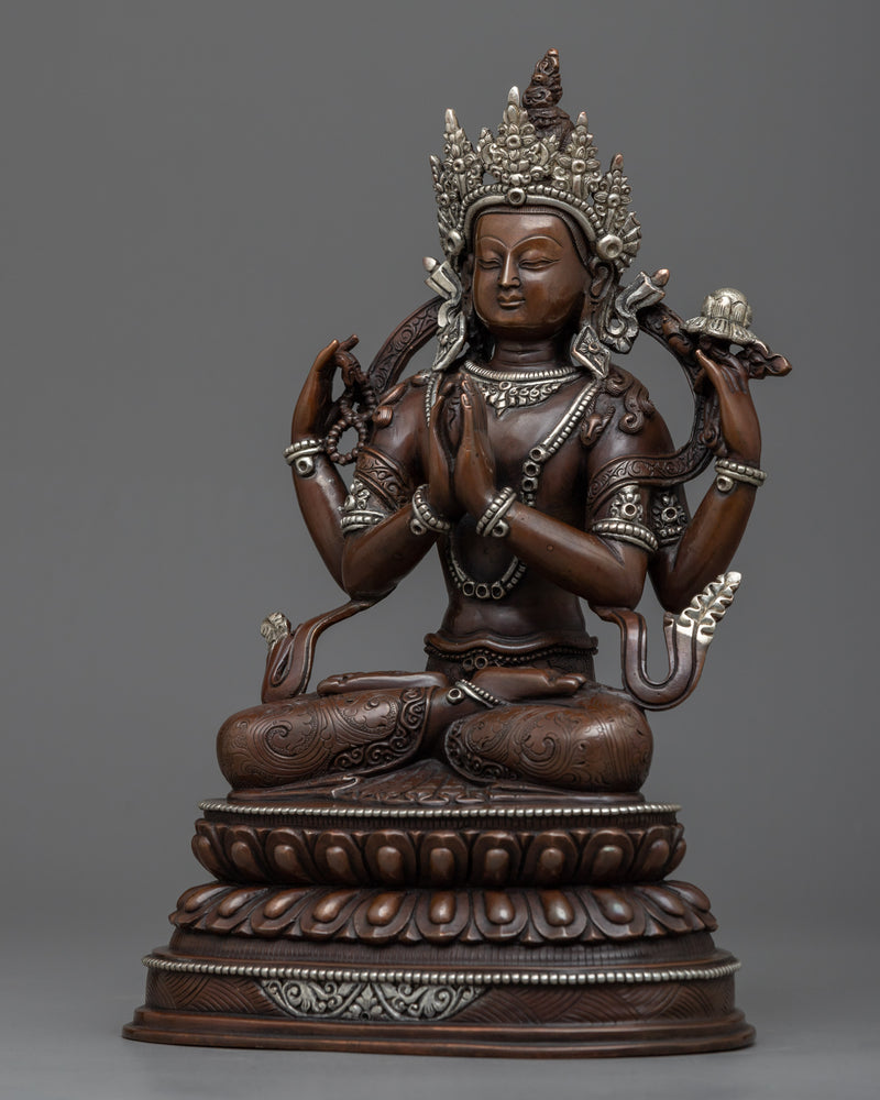 Avalokiteshvara Lord of who Witnesses Cries of the Ignoranct | Unearth Serenity with our Statue