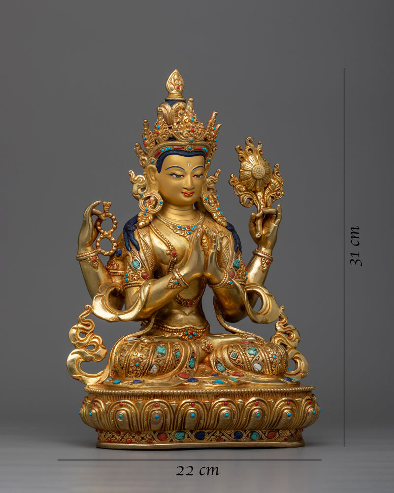 Majestic Lokesvara Statue | Embodiment of Compassion and Infinite Love