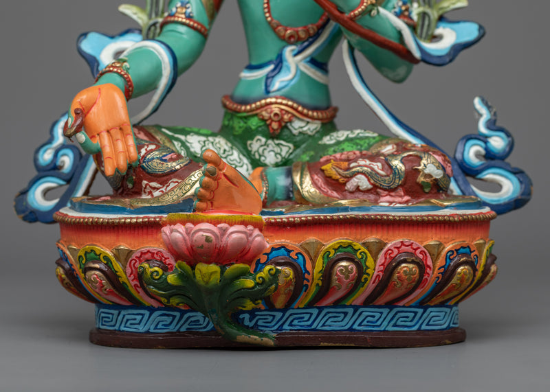 Discover the Graceful Presence of Green Tara Tibet Statue | Embrace Compassion and Serenity