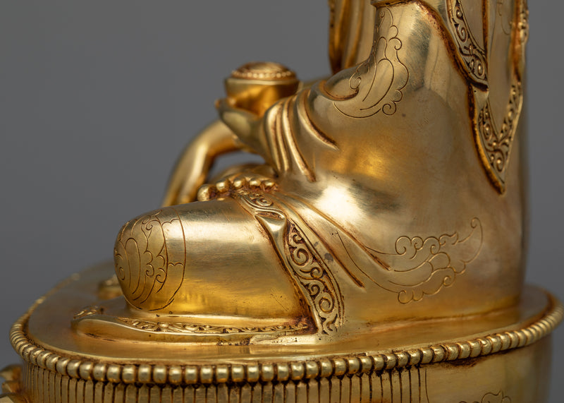Sangay Sakya Thubpa Golden Sculpture | Himalayan Traditional Artwork