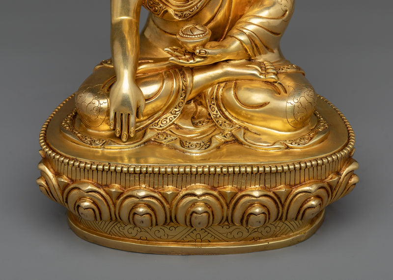 Sangay Sakya Thubpa Golden Sculpture | Himalayan Traditional Artwork