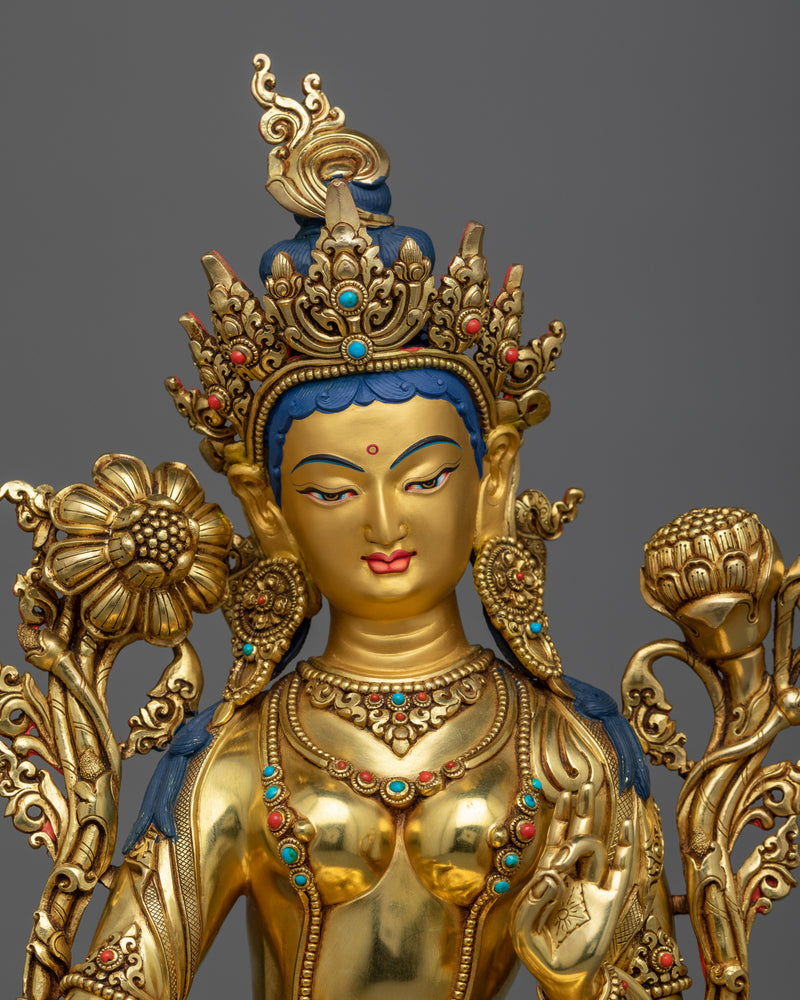 Discover Compassion and Liberation with Samaya Tara | Majestic Green Tara Statue