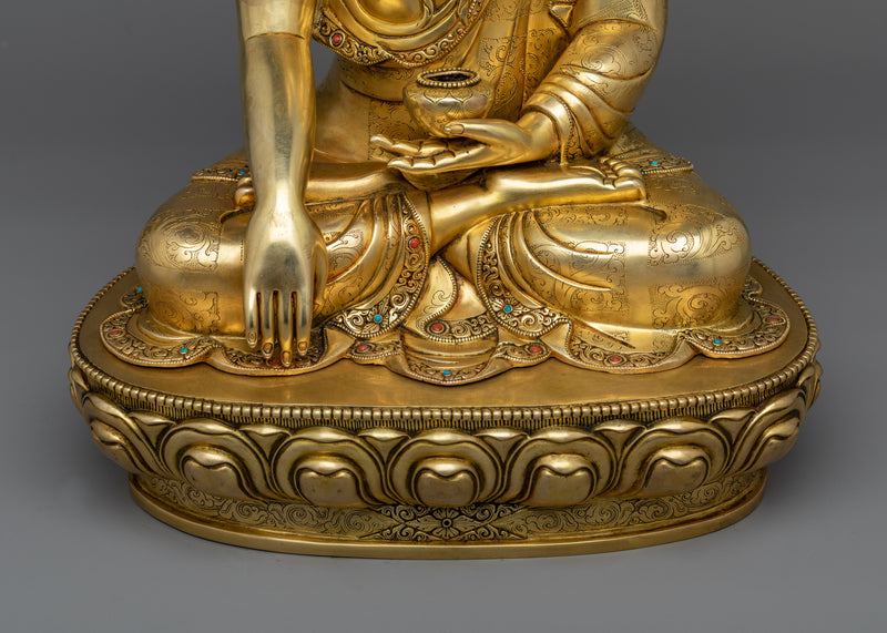 Experience Enlightenment with Our Shakyamuni Budha | A Gilded Buddhist Copper Statue