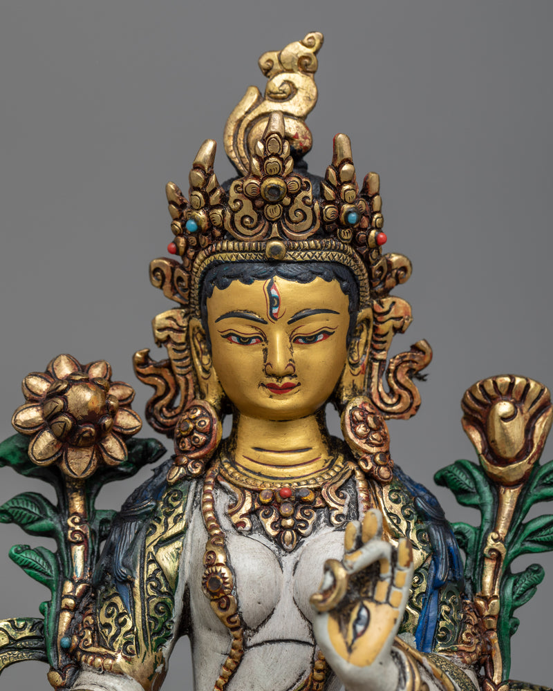 Female Buddhist Goddess White Tara Statue |  Embrace Divine Feminine Energy