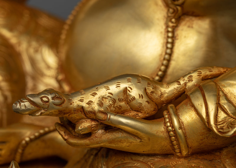 God of Wealth Dzambhala Statue | Premium Quality Copper Statue with 24k Gold Gilded