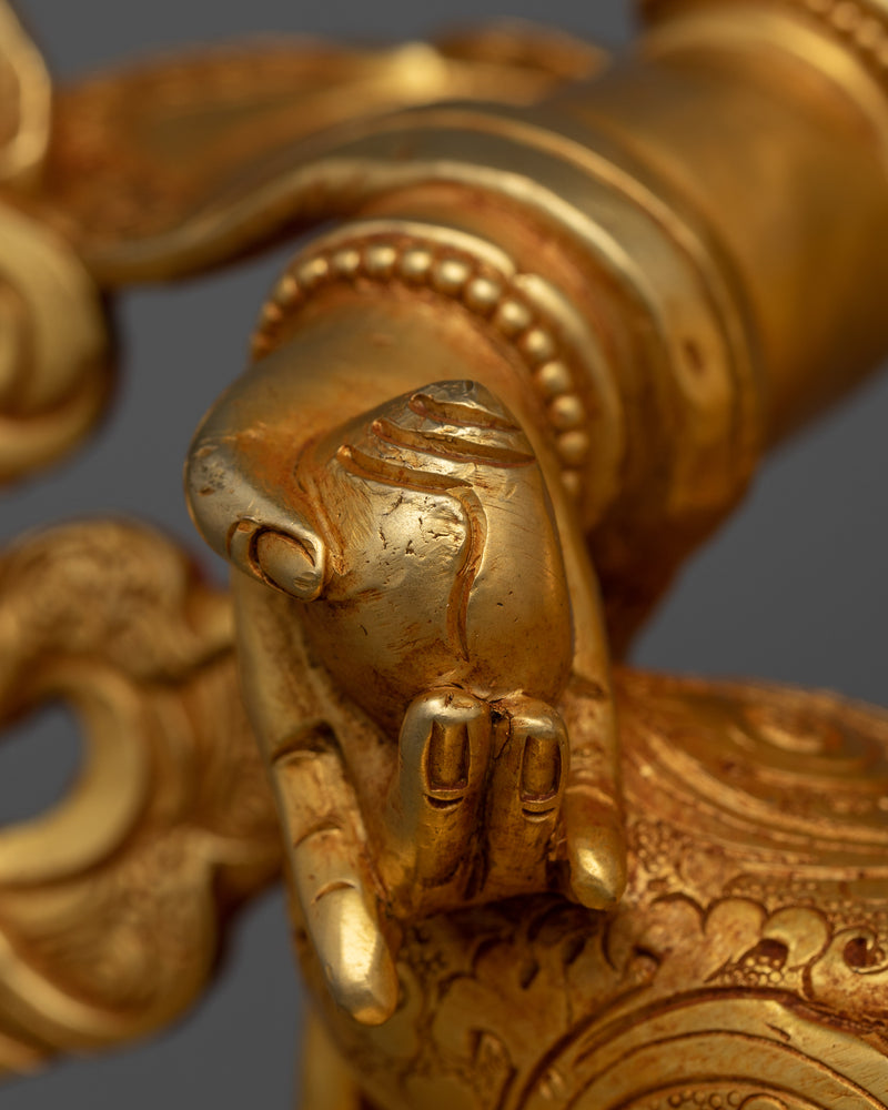 God of Wealth Dzambhala Statue | Premium Quality Copper Statue with 24k Gold Gilded