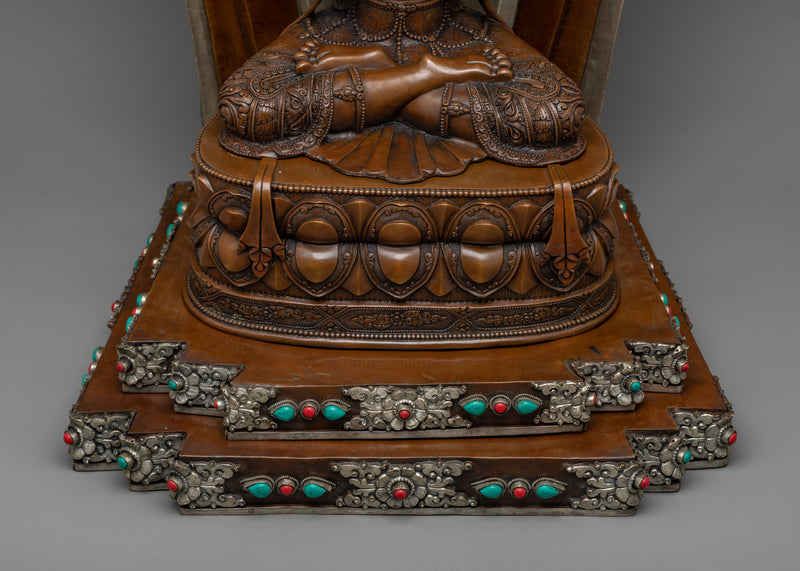 Avaloketishvara Statue | Premium Quality Silver Plated Statue with Oxidized Copper Body