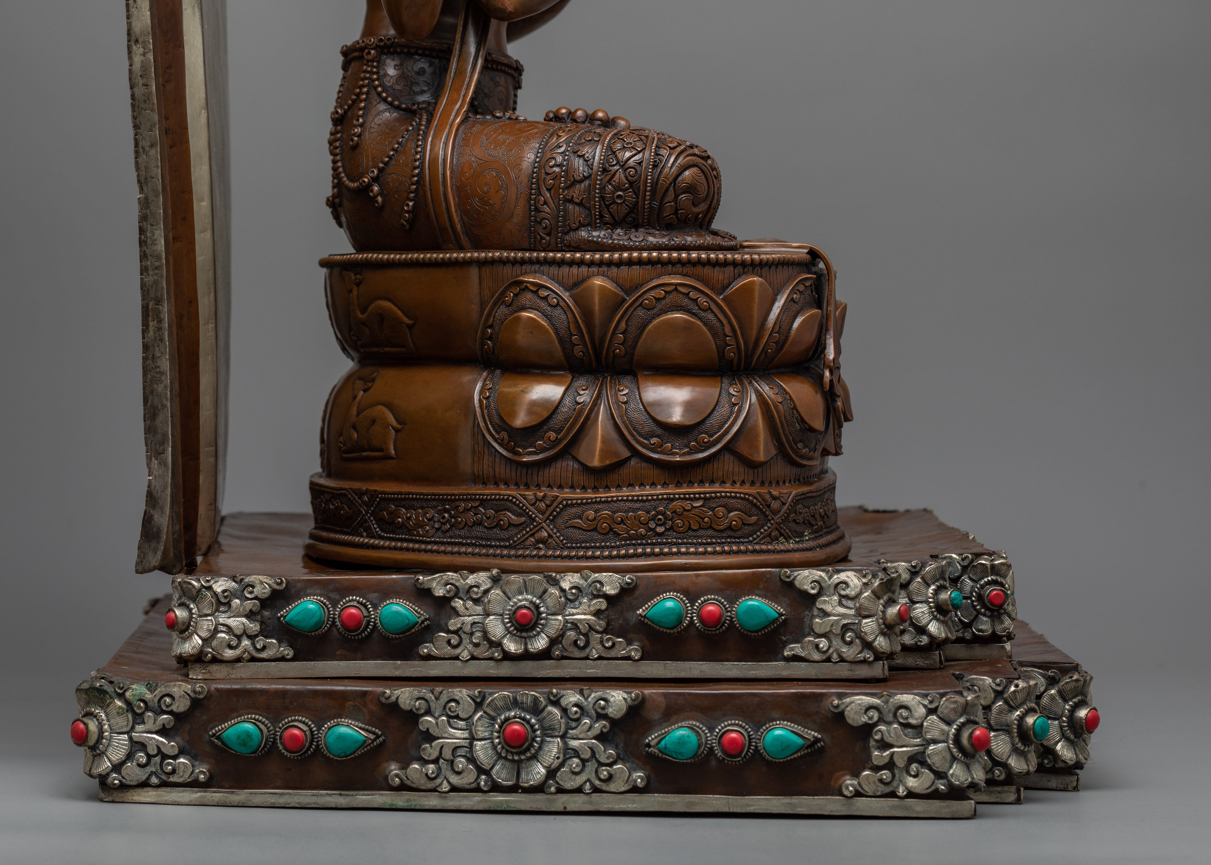 Avaloketishvara Statue | Premium Quality Silver Plated Statue with Oxidized Copper Body