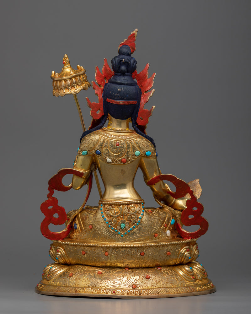Sitatapatra Bhagavati Statue | Premium Quality 24k Gold Gilded Copper Statue