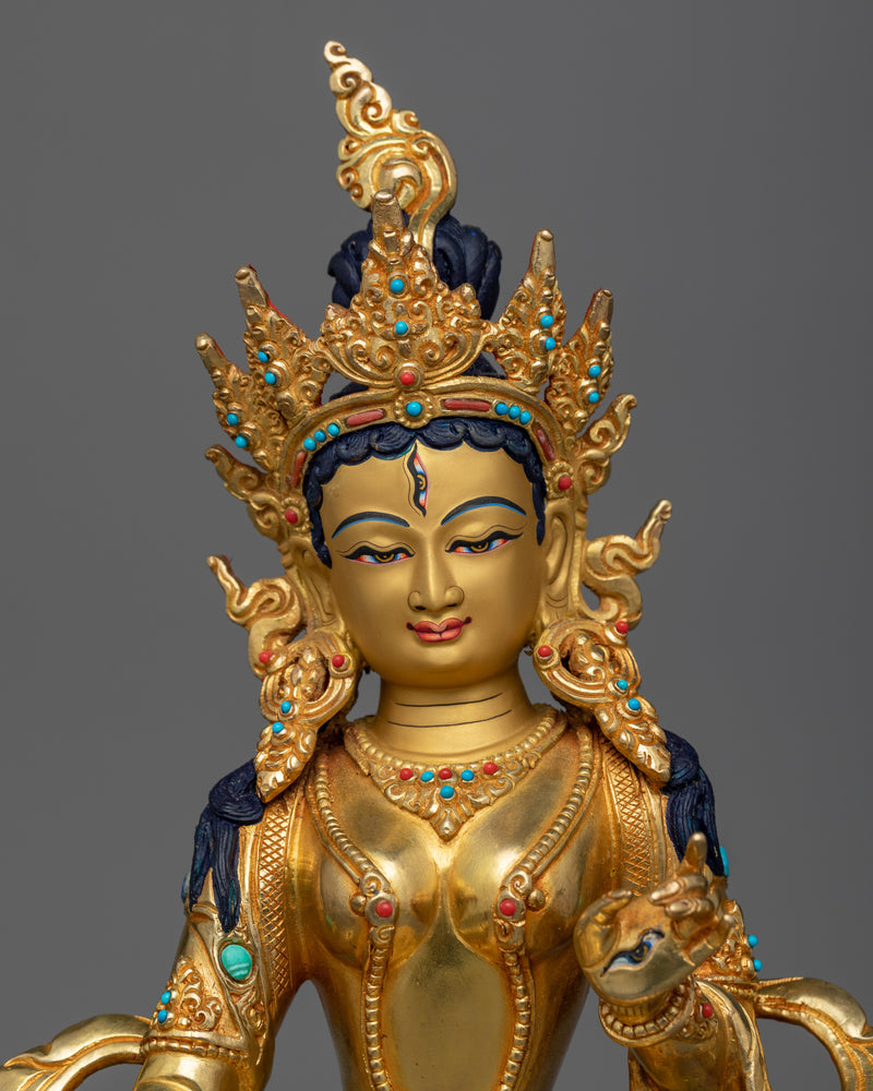 Sitatapatra Bhagavati Statue | Premium Quality 24k Gold Gilded Copper Statue