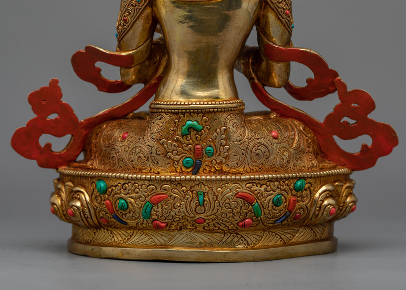 Vajradhara Statue | Exquisite 24k Gold Gilded Copper Statue