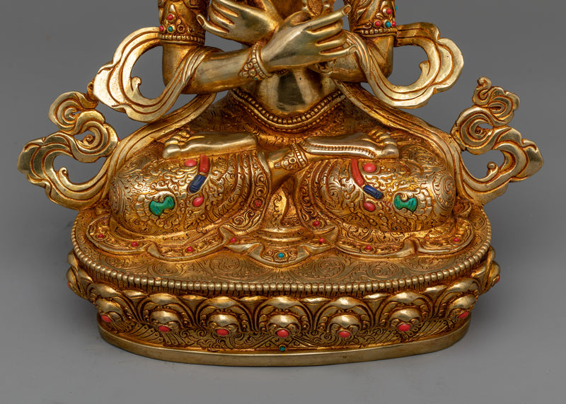 Vajradhara Statue | Exquisite 24k Gold Gilded Copper Statue
