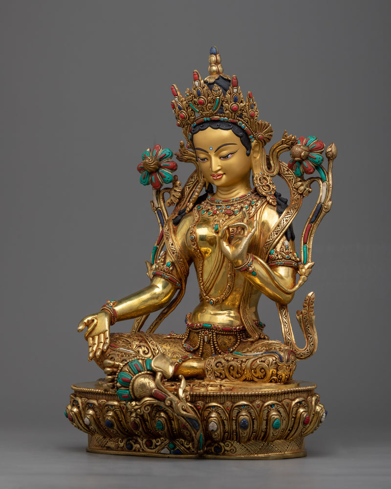 Green Tara Buddhist Goddess Statue | Embrace the Divine Feminine Energy