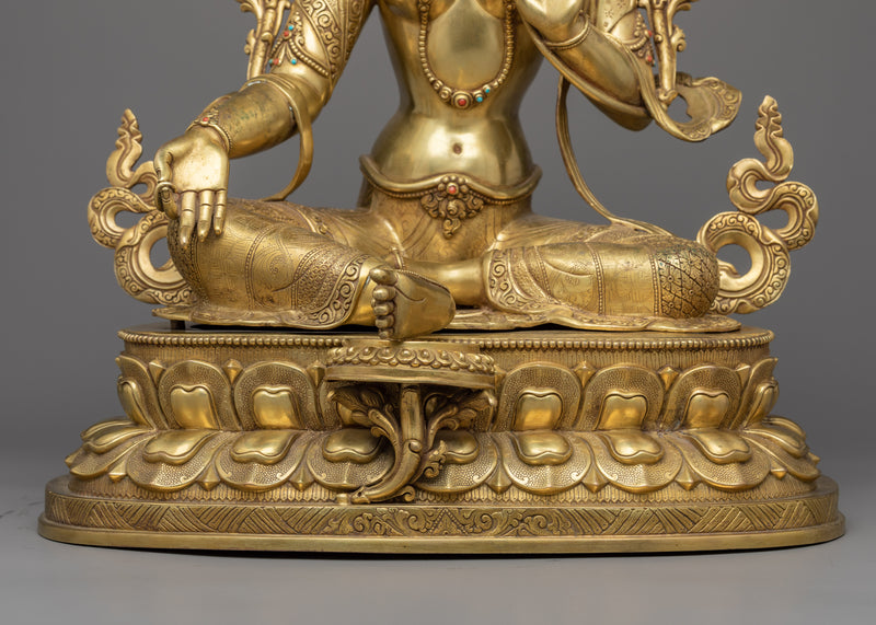 Green Tara Buddhist Goddess Statue | Compassionate Female Buddha