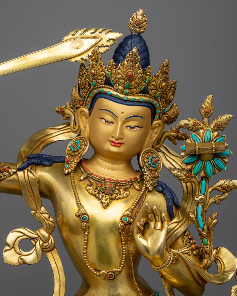 manjushri-bodhisattva-gold-statue