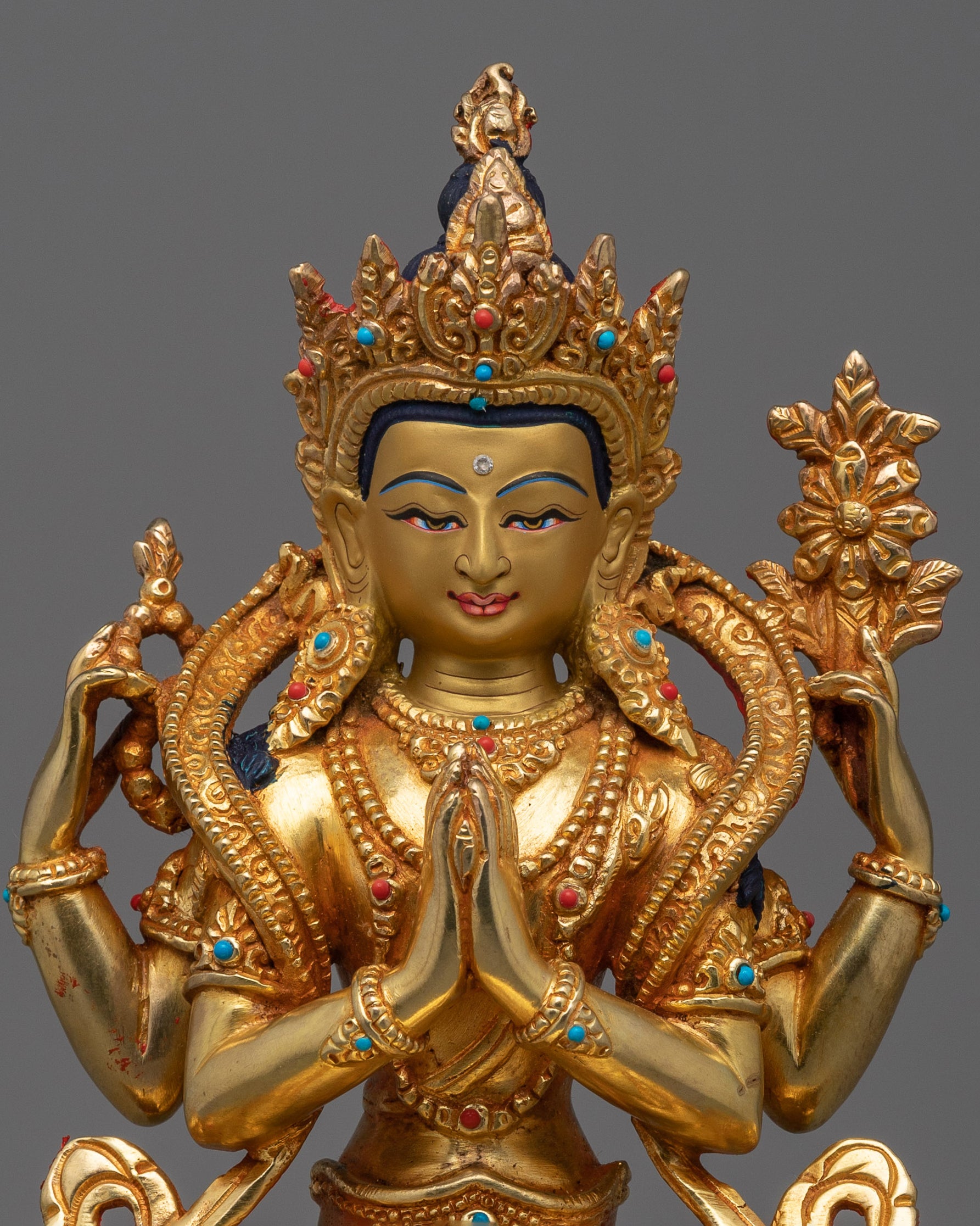 4 Armed Chenrezig Figurine | Compassionate Boddhisattva Statue
