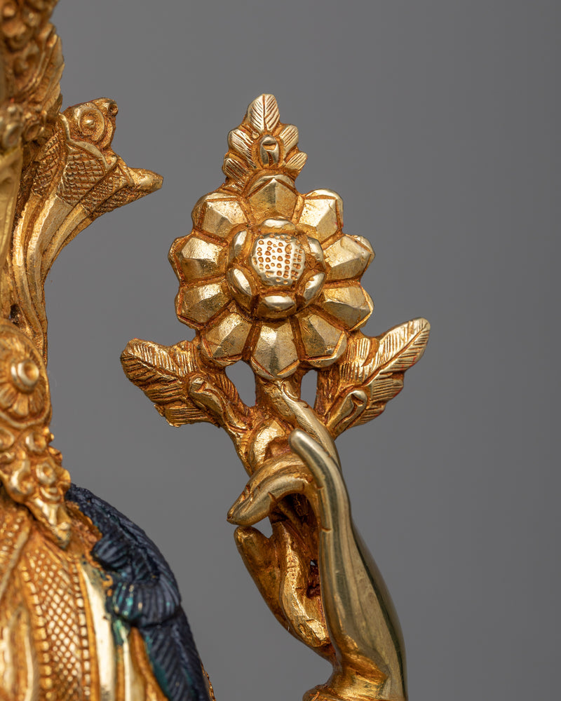 Buddha Avalokiteshvara Statue | Exquisite 24k Gold Gilded Copper Masterpiece