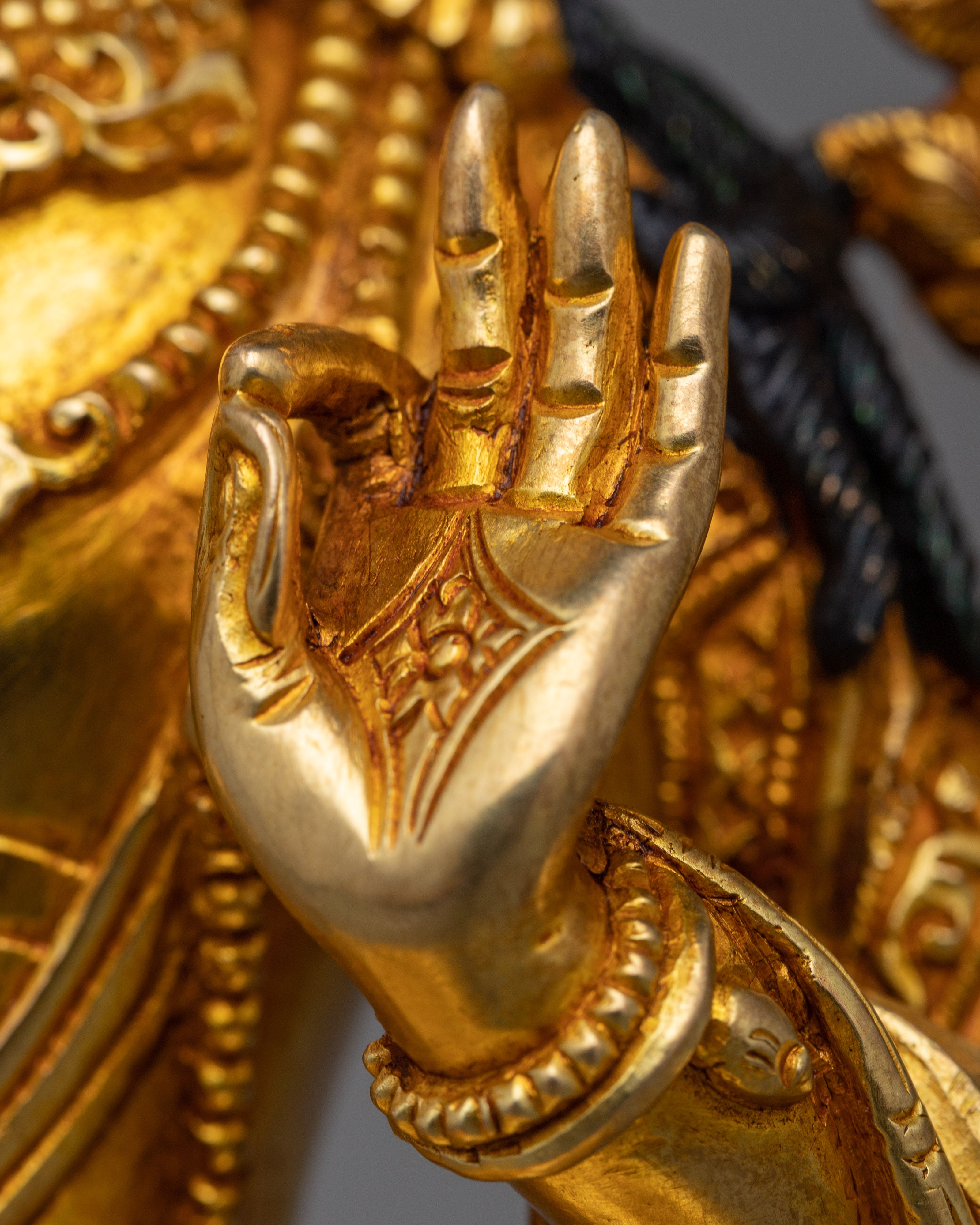 Awaken Inner Wisdom with our Manjushri Bodhisattva Statue | A Golden Masterpiece