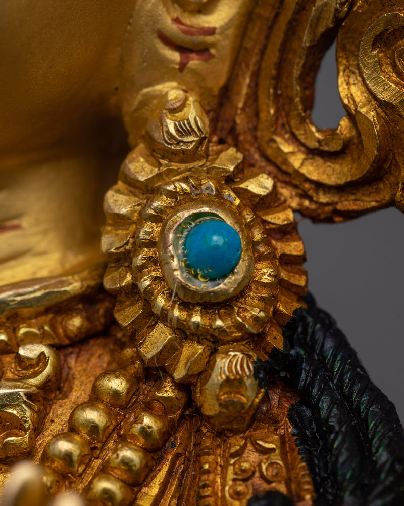Awaken Inner Wisdom with our Manjushri Bodhisattva Statue | A Golden Masterpiece