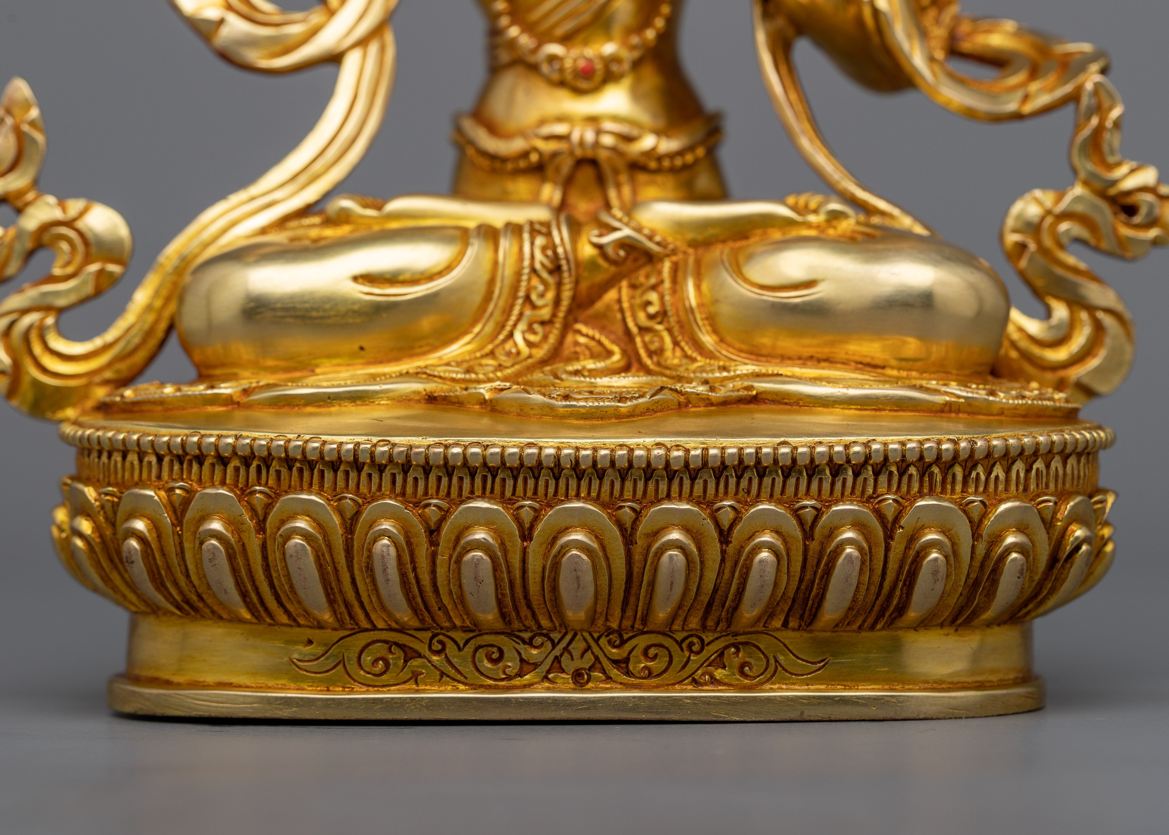Awaken Inner Wisdom with our Manjushri Bodhisattva Statue | A Golden Masterpiece
