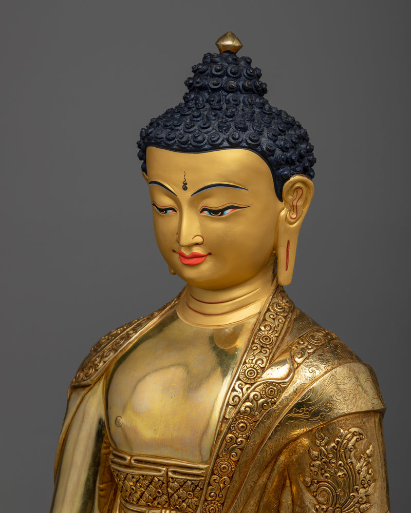 Shakyamuni Buddhah Statue | Majestic 24k Gold Gilded Copper Masterpiece