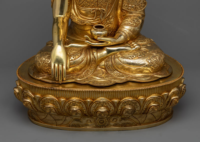 Shakyamuni Buddhah Statue | Majestic 24k Gold Gilded Copper Masterpiece
