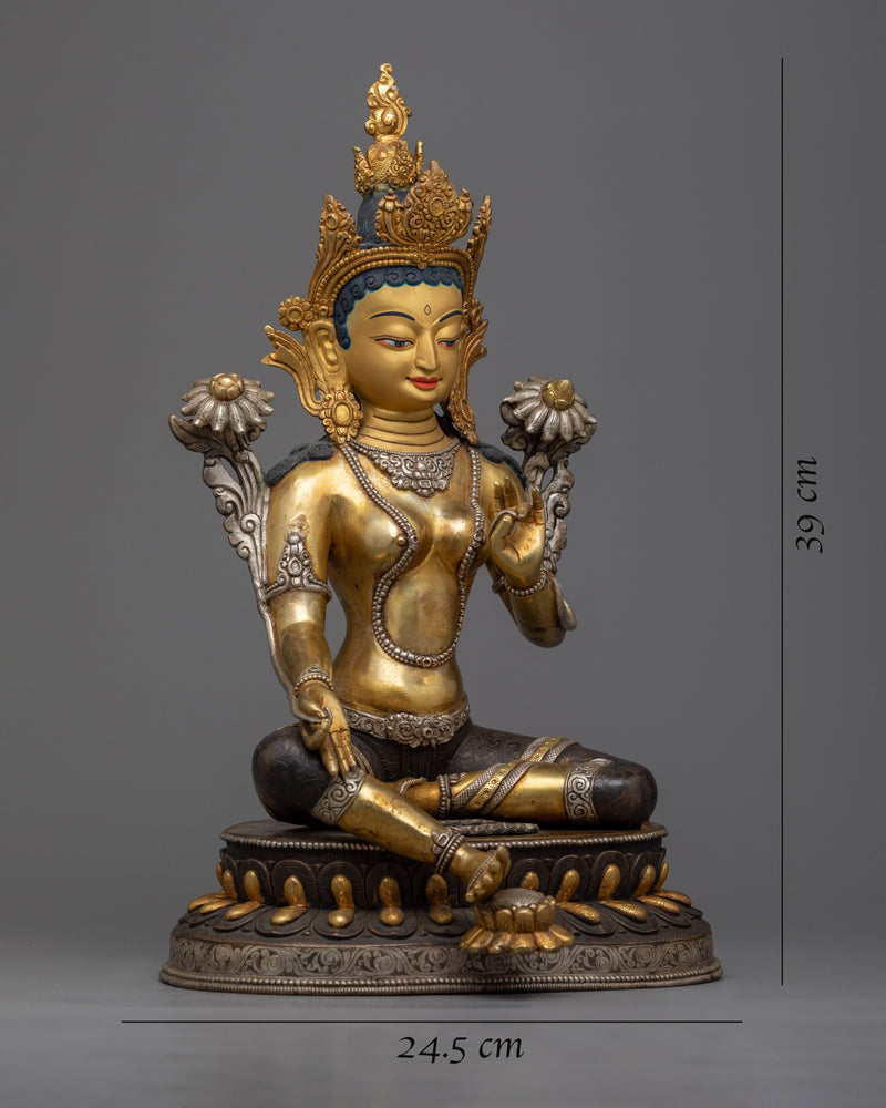 Devi Tara Sculpture | A Green Tara`s Divine Expression of Compassion and Feminine Energy