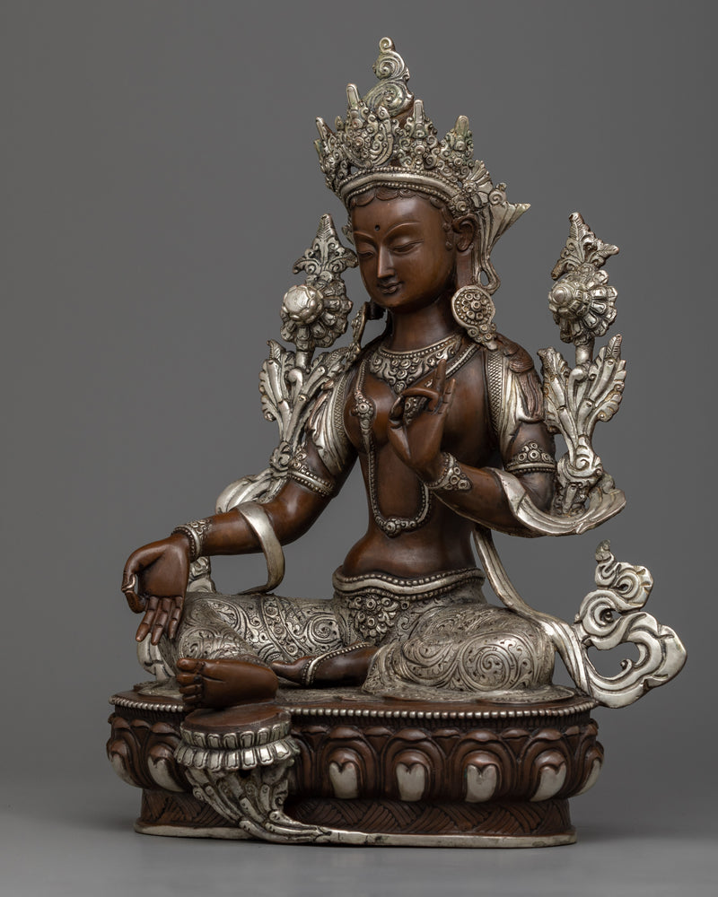Oxidized Green Tara Sculpture | Experience Divine Compassion