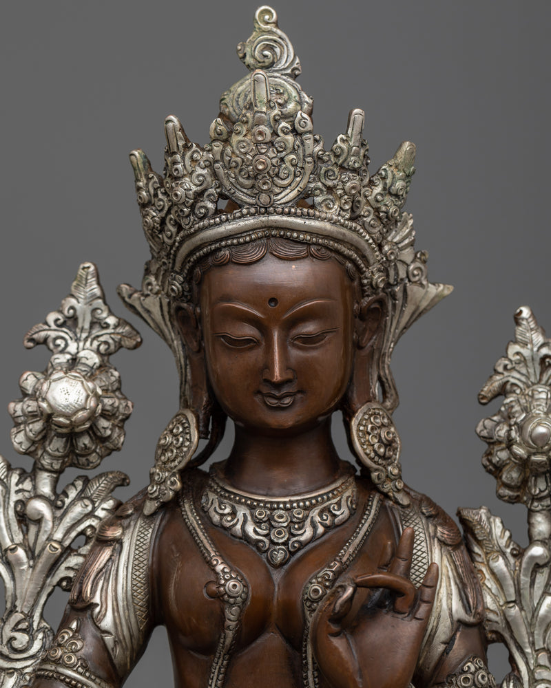 Oxidized Green Tara Sculpture | Experience Divine Compassion