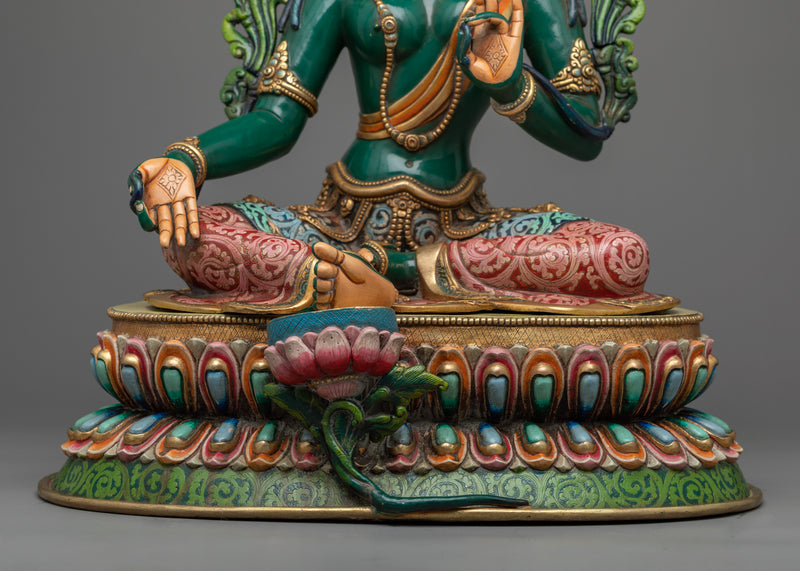 Experience Divine Compassion with our Green Tara Artwork | Himalayan Artcraft