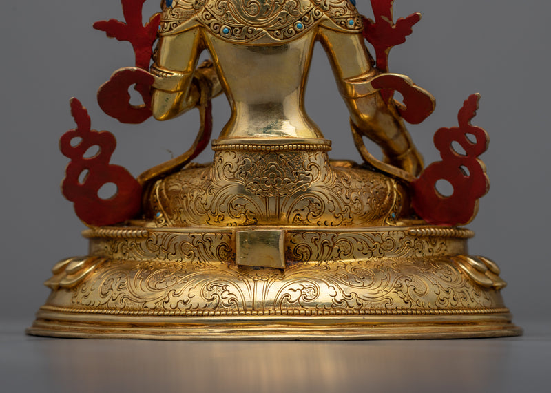 Gold-Gilded White Tara Statue | Experience Divine Compassion