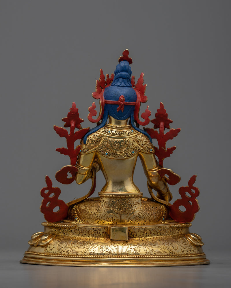 Gold-Gilded White Tara Statue | Experience Divine Compassion