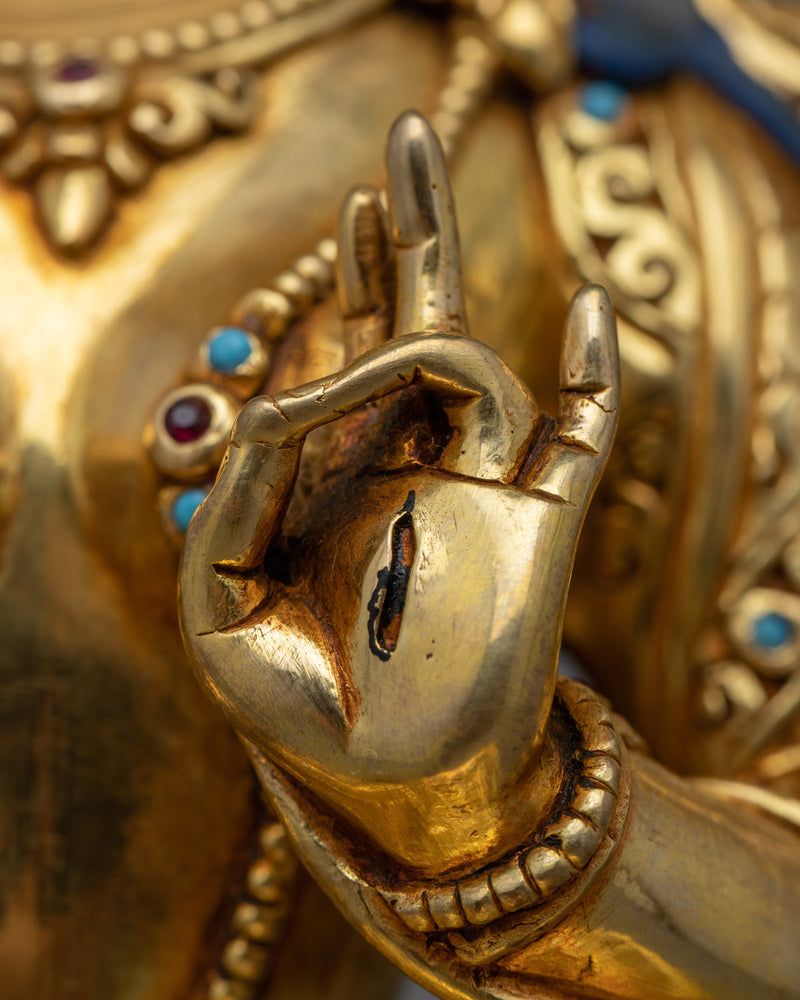 Gold-Gilded White Tara Statue | Experience Divine Compassion