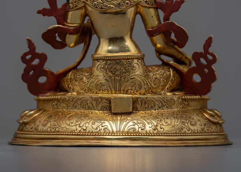 Gold-Gilded Green Tara Statue | Experience Divine Compassion