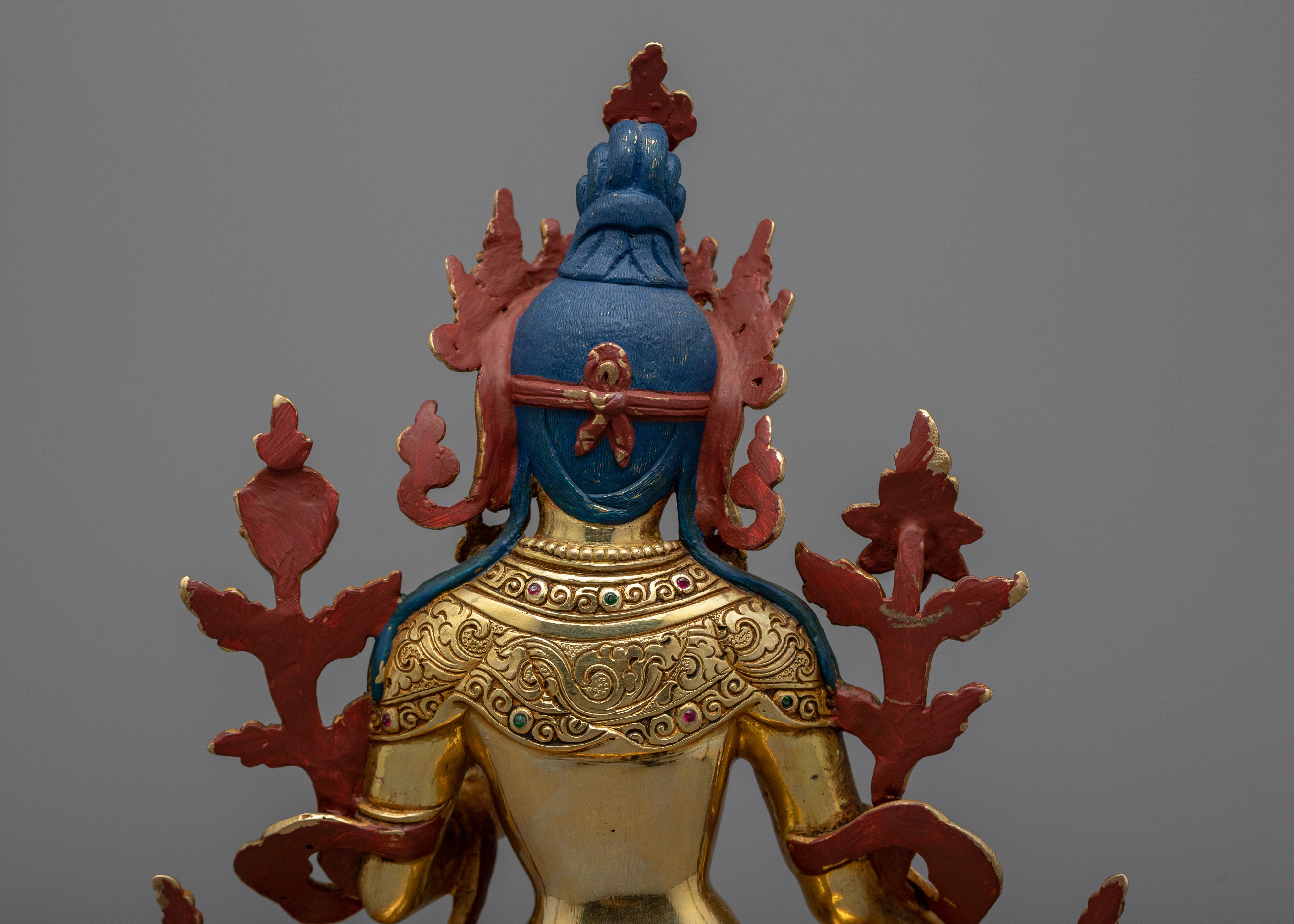 Gold-Gilded Green Tara Statue | Experience Divine Compassion