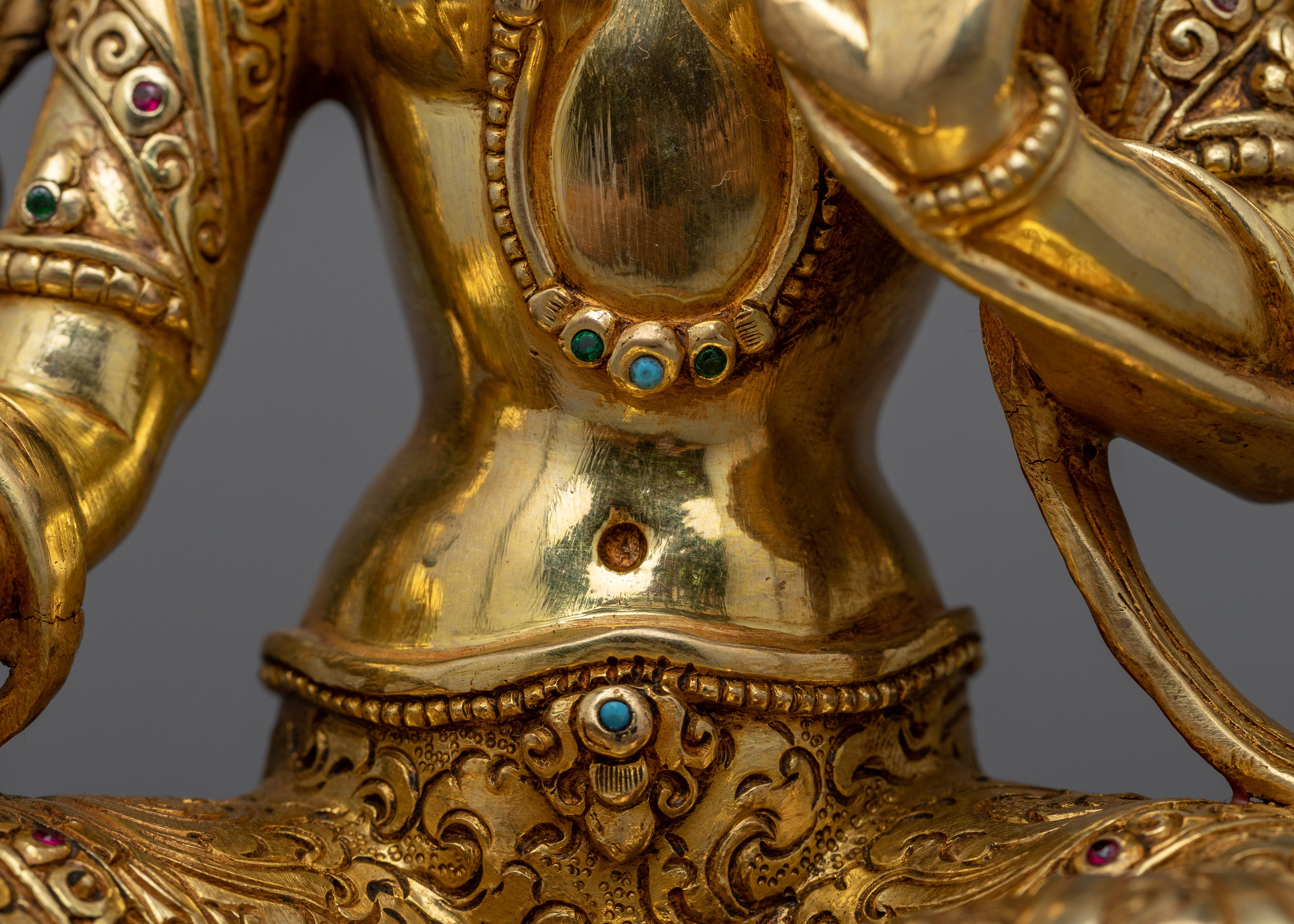 Gold-Gilded Green Tara Statue | Experience Divine Compassion