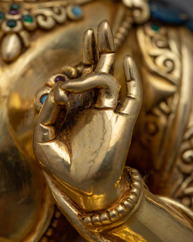 Gold-Gilded Green Tara Statue | Experience Divine Compassion
