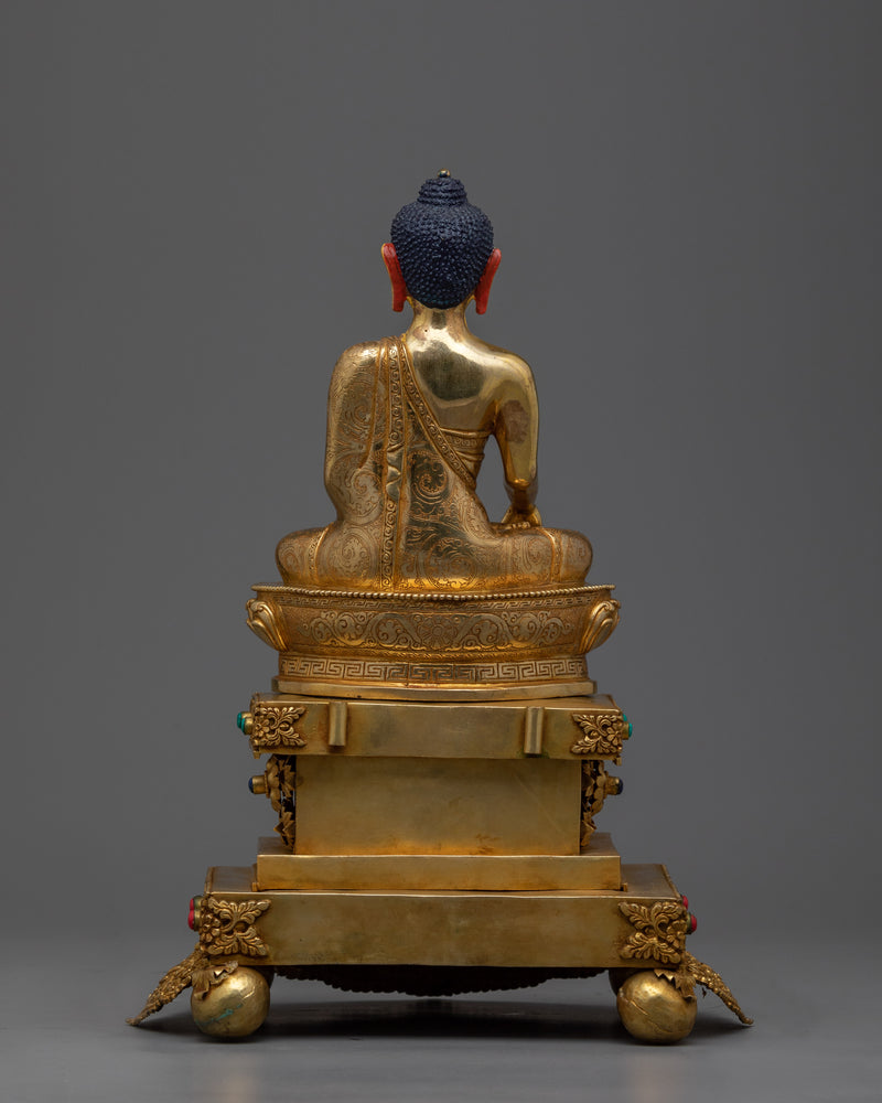 Shakyamuni Buddha on Throne Statue | Imbibe Serenity