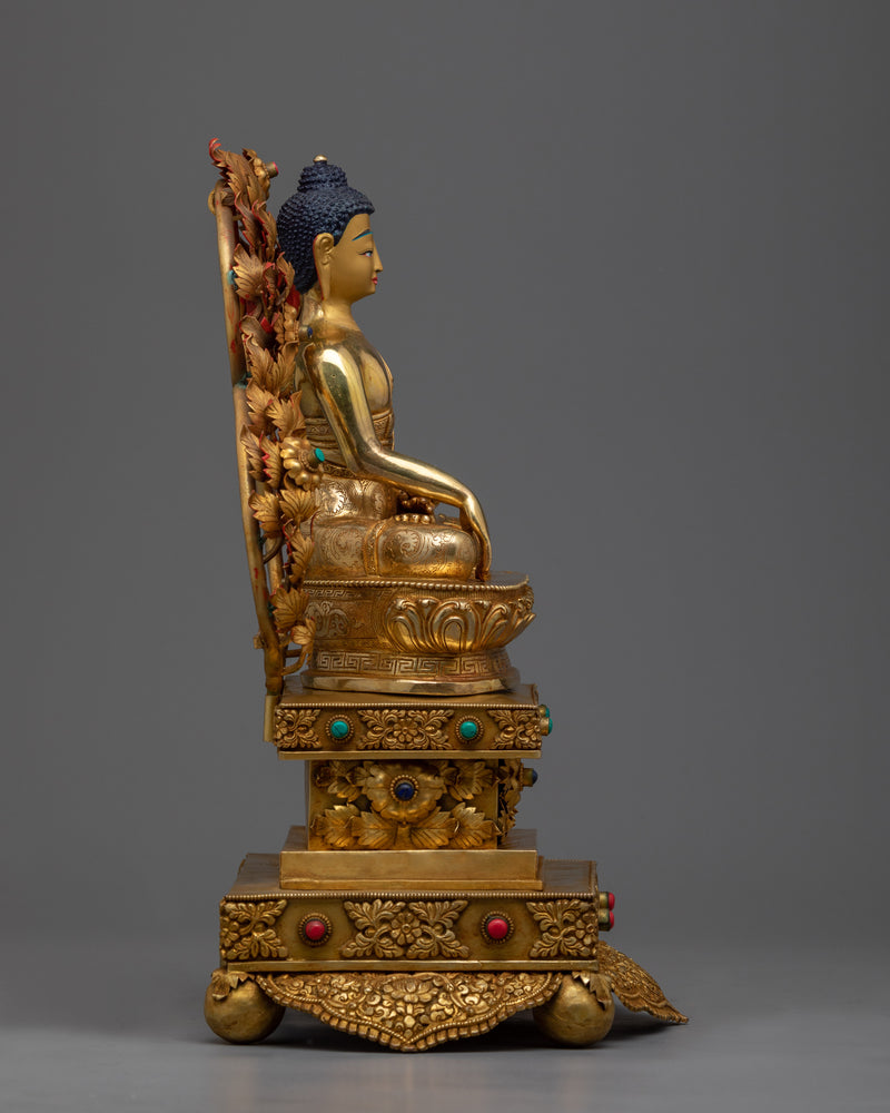 Shakyamuni Buddha on Throne Statue | Imbibe Serenity